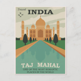 Cartão Postal Cartão-postal de Viagens vintage de Taj Mahal da Í