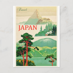 Cartão Postal Cartão-postal de Viagens vintage Montanha Fuji Jap