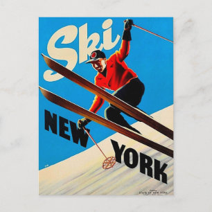 Cartão Postal Cartão-postal de viagens vintage - Ski Nova Iorqu
