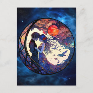 Cartão Postal Cartão-postal de vidro retido casal Faux