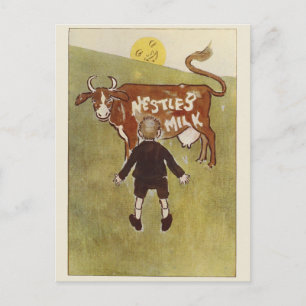 Cartão Postal Cartão-postal de Vintage Brown Cow Nestle