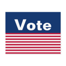 Cartão-postal de votação azul e branco patriótico