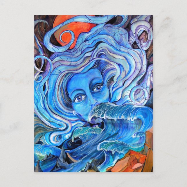 Cartão Postal Cartão-postal de Waters Stormy (Frente)