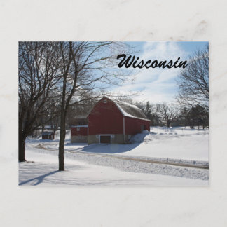 Cartão Postal Cartão-postal de Wisconsin Winter Barn