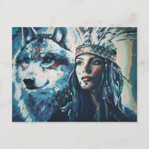 Cartão Postal Cartão-postal de Wolf Fine Art de Freyja