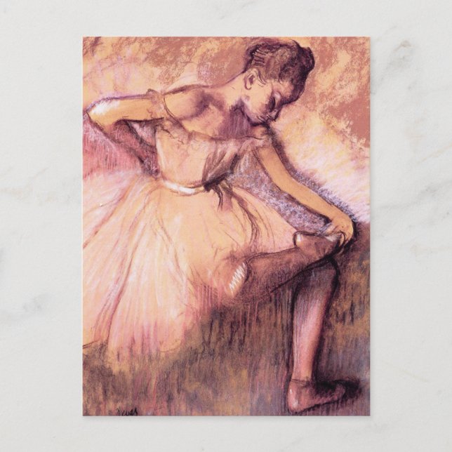 Cartão Postal Cartão-postal Degas Pink Ballerina (Frente)