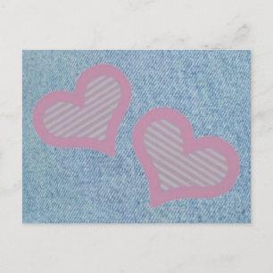 Cartão Postal Cartão-postal Denim-n-Hearts