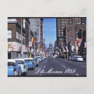 Cartão Postal Cartão-postal Des Moines 1959