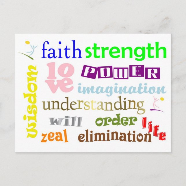 Cartão Postal Cartão-postal Design de 12 Powers (Frente)