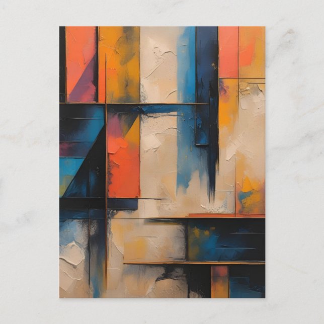 Cartão Postal Cartão-postal Design de Onda Retroativo 01 (Frente)