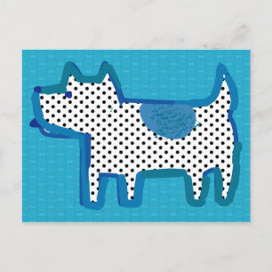 Cartão Postal Cartão-postal digital de 'cachorro azul'
