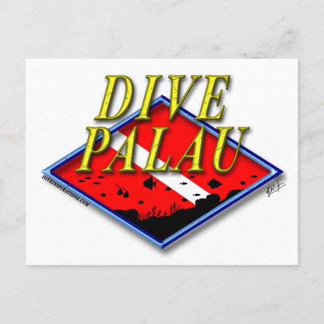Cartão Postal Cartão-postal Dive Palau (Frente)