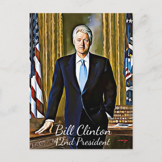 Cartão Postal Cartão-postal do 42º Presidente do Bill Clinton (Frente)