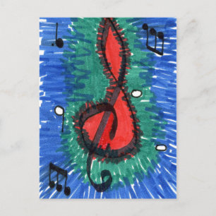 Cartão Postal Cartão-postal do Abstrato "O Som do Vermelho"