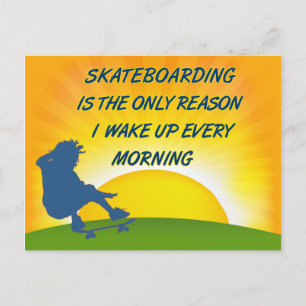 Cartão Postal Cartão-postal do Acordar Skateboard para Cima