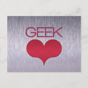 Cartão Postal Cartão-postal do Amor ao geek (Coração), Rosa Escu