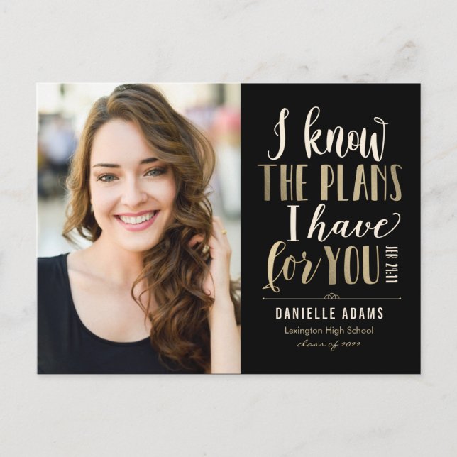 Cartão Postal Cartão-postal do Anúncio de Graduação dos Planos (Frente)