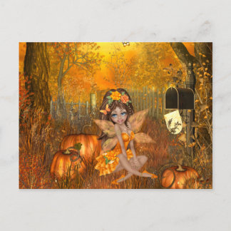 Cartão Postal Cartão-postal do Assustador Halloween com Fada de