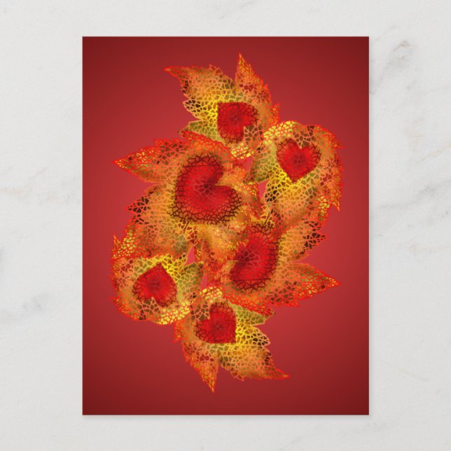 Cartão Postal Cartão-postal do Autumn Hearts (Frente)