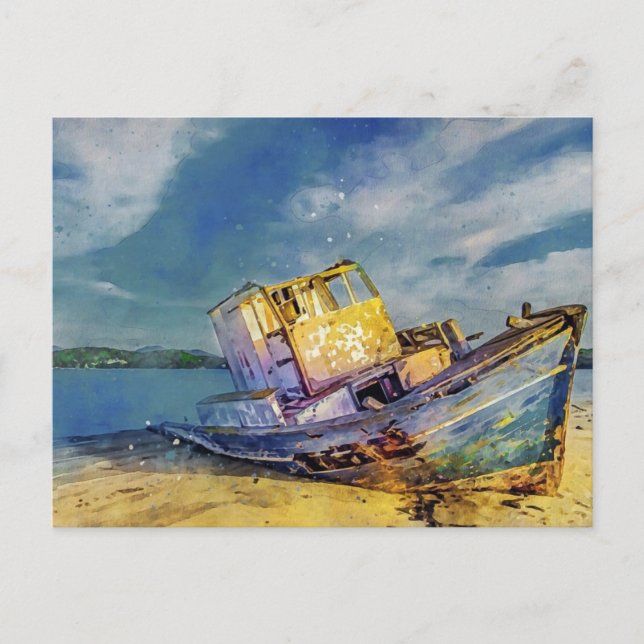 Cartão Postal Cartão-postal do Boat Anexado (Frente)