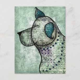 Cartão Postal Cartão-postal do Bom Cachorro Ouvir um Petisco