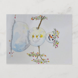 Cartão Postal cartão-postal do boneco de neve