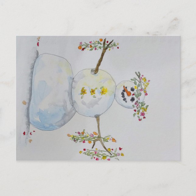 Cartão Postal cartão-postal do boneco de neve (Frente)