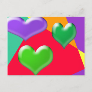Cartão Postal Cartão-postal do Bubble Hearts