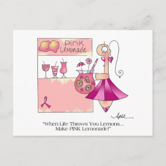 Cartão Postal Cartão-postal do Cancer Mama PINK LEMONADE