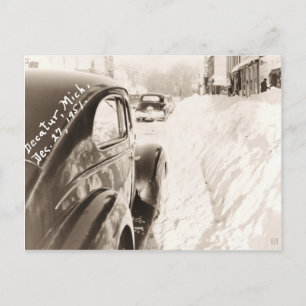 Cartão Postal Cartão-postal do Carro vintage Antigo da Neve Pro