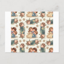 Cartão-postal do Casal Kawaii