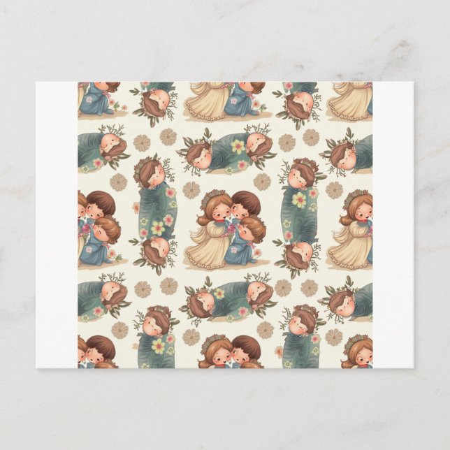 Cartão Postal Cartão-postal do Casal Kawaii (Frente)