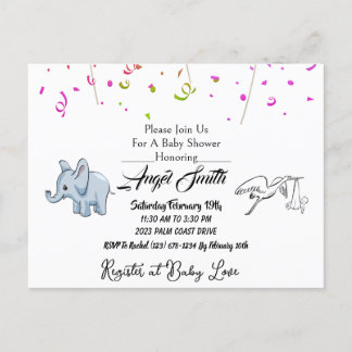 Cartão Postal Cartão-postal do chá de fraldas