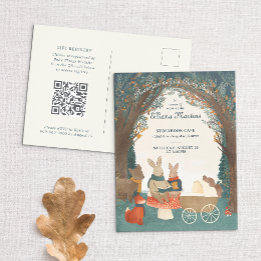 Cartão Postal Cartão-postal do Chá de fraldas Storybook Woodland