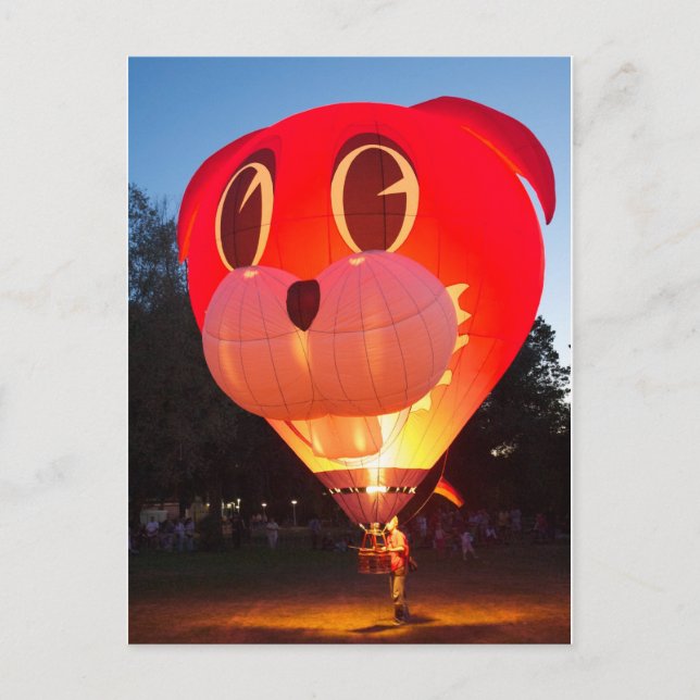 Cartão Postal Cartão-postal do coelho do balão (Frente)