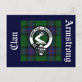 Cartão Postal Cartão-postal do Crachá Clan Armstrong Tartan & Cr