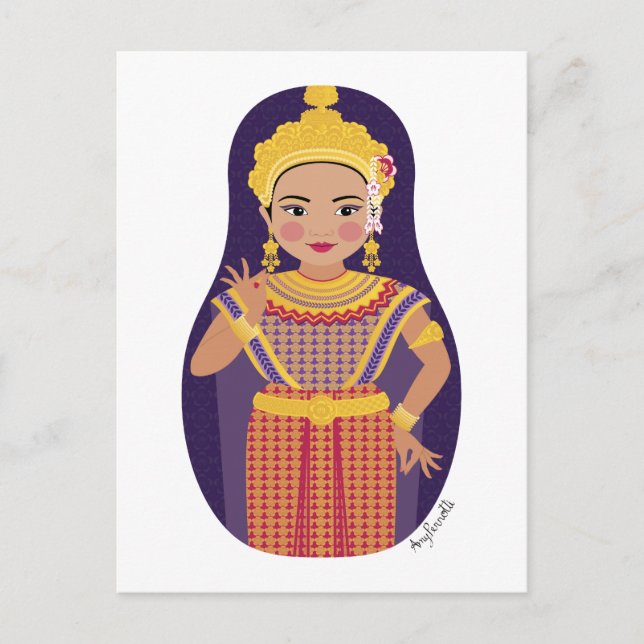 Cartão Postal Cartão-postal do Dançarino Tailandês Matryoshka (Frente)