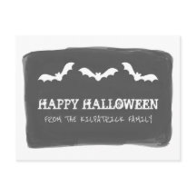 Cartão-postal do Dia das Bruxas de Bats White Pret