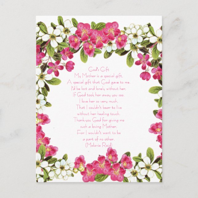 Cartão Postal Cartão-postal do Dia das Mães (Frente)