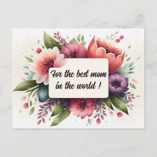 Cartão Postal Cartão-postal do dia de as mães com Design de Buqu