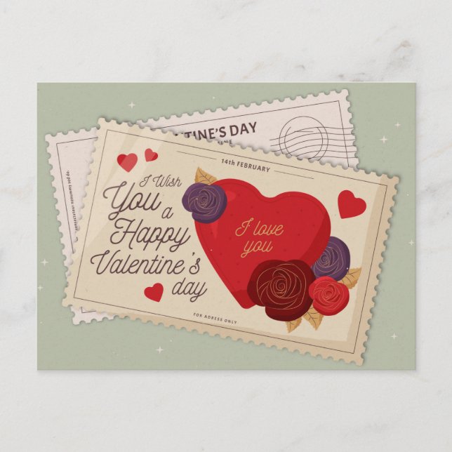 Cartão Postal Cartão-postal do dia de os namorados (Frente)