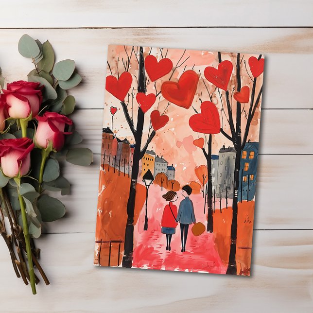 Cartão Postal Cartão-postal do dia de os namorados - Rolagem no  (Criador carregado)