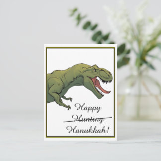 Cartão Postal Cartão-postal do Dinossaur Hanukkah T-Rex