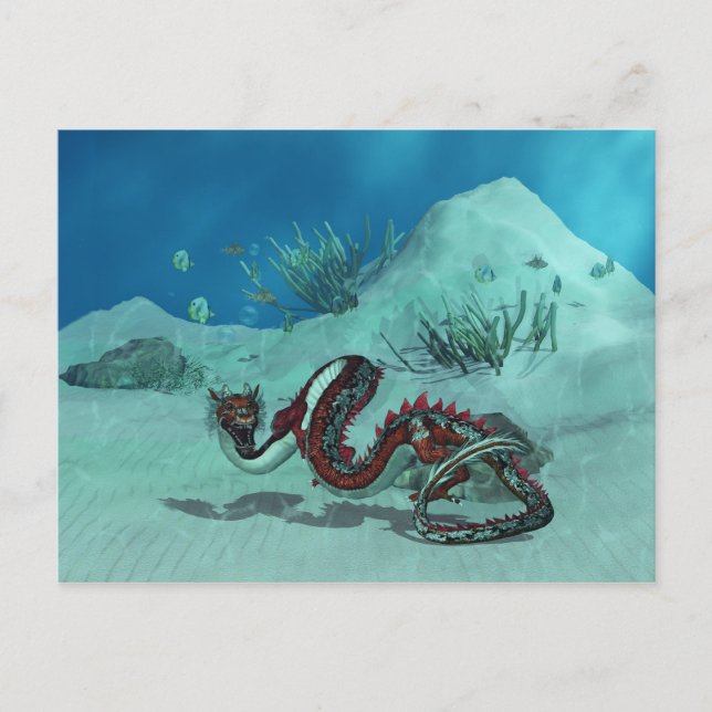 Cartão Postal Cartão-postal do Dragão de Água Chinês/Japonês (Frente)
