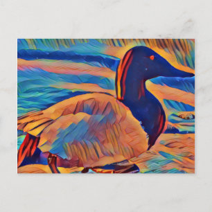 Cartão Postal Cartão-postal do Duque abstrato Art Canvasback