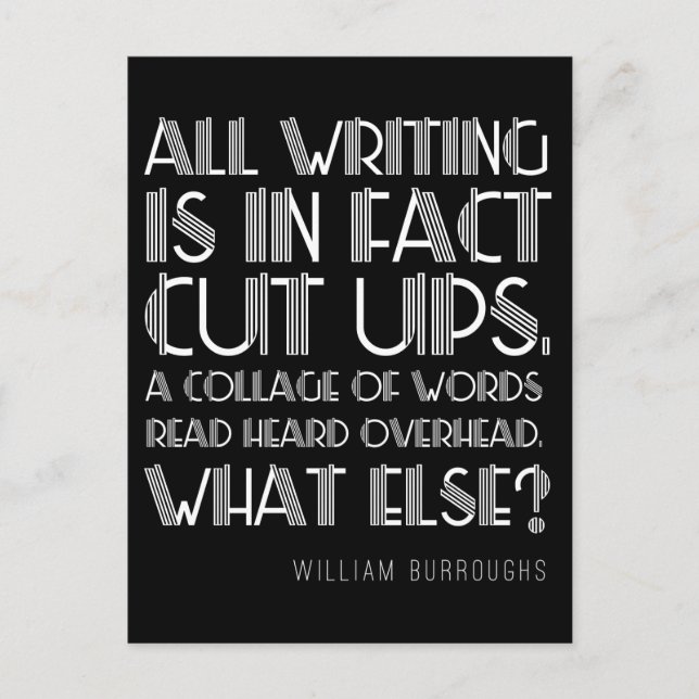Cartão Postal Cartão-postal do Escrevendo William Burroughs "Cor (Frente)