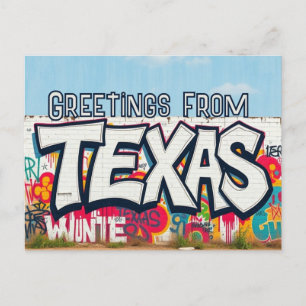 Cartão Postal Cartão-postal do estilo grafite Texas USA