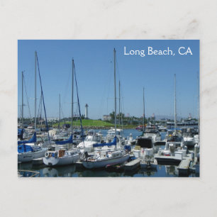 Cartão Postal Cartão-postal do Farol de Long Beach e Barcos de