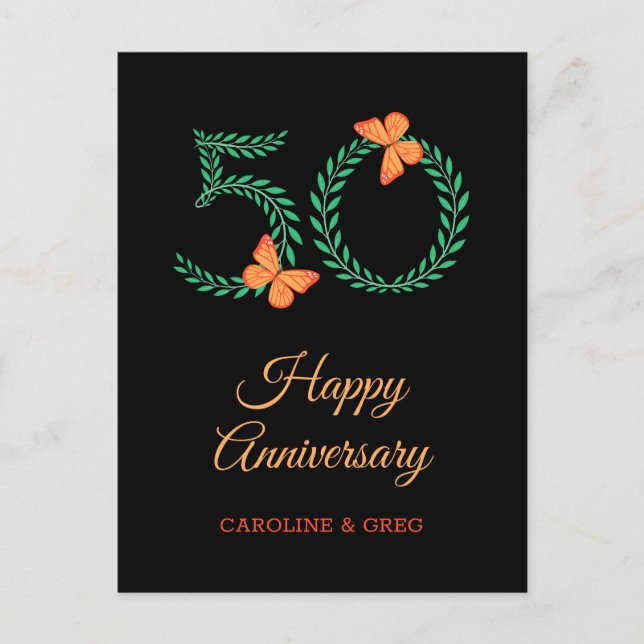 Cartão Postal Cartão-postal do Feliz 50º Aniversário do Casament (Frente)