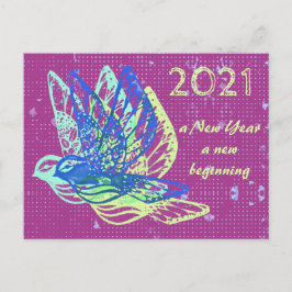 Cartão Postal Cartão-postal do Feliz ano novo de Paz e Doves